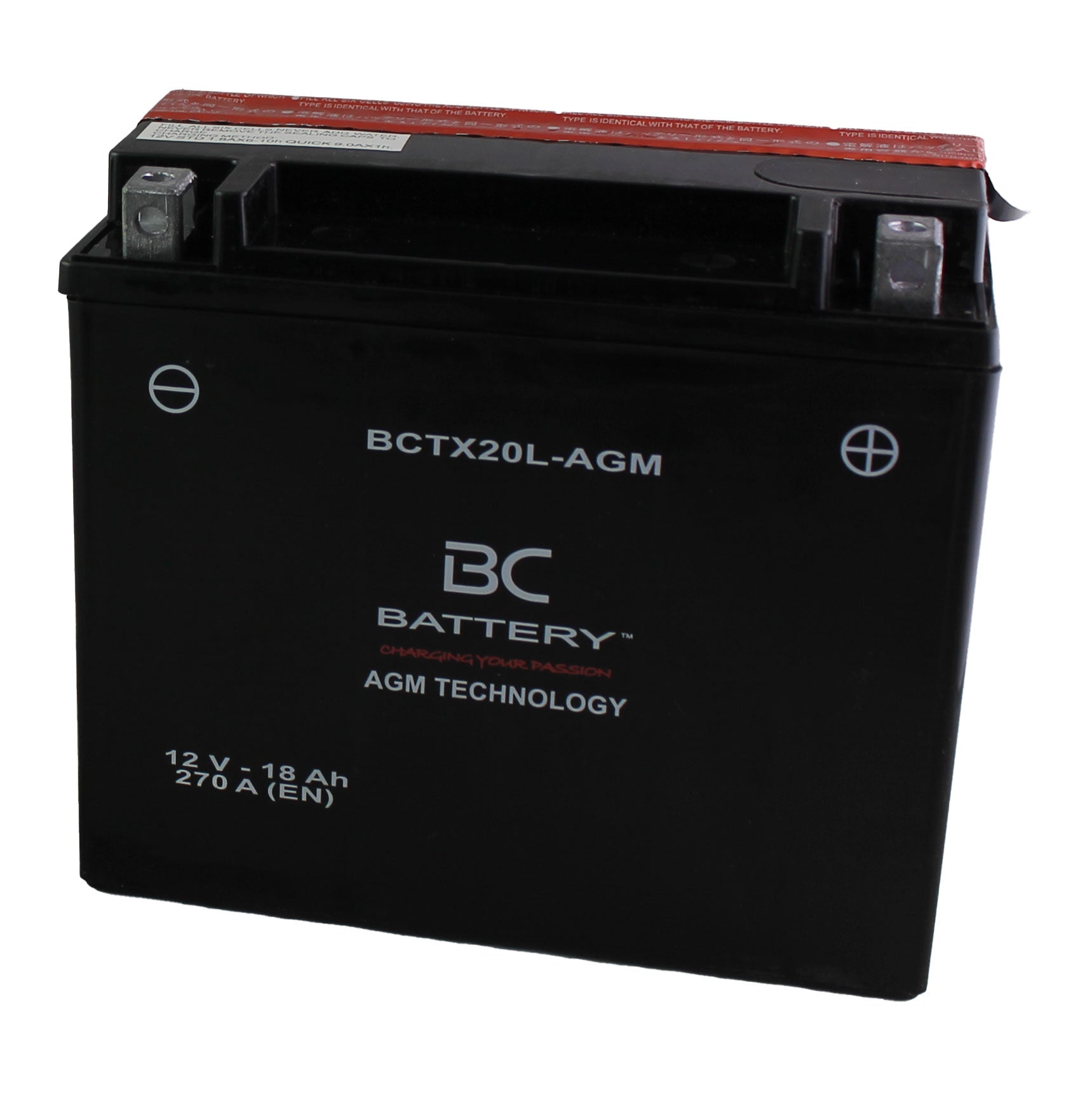 BCTX20L-AGM| Batteria Moto al GEL,YTX20L-BS,12V,18Ah,CCA: 270Amp,175x87x155 mm - BC Battery Italian Official Website