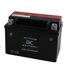 BCTX9-AGM| Batteria Moto al AGM,YTX9-BS, 12V, 8Ah, CCA:135Amp,150x87x105mm - BC Battery Italian Official Website