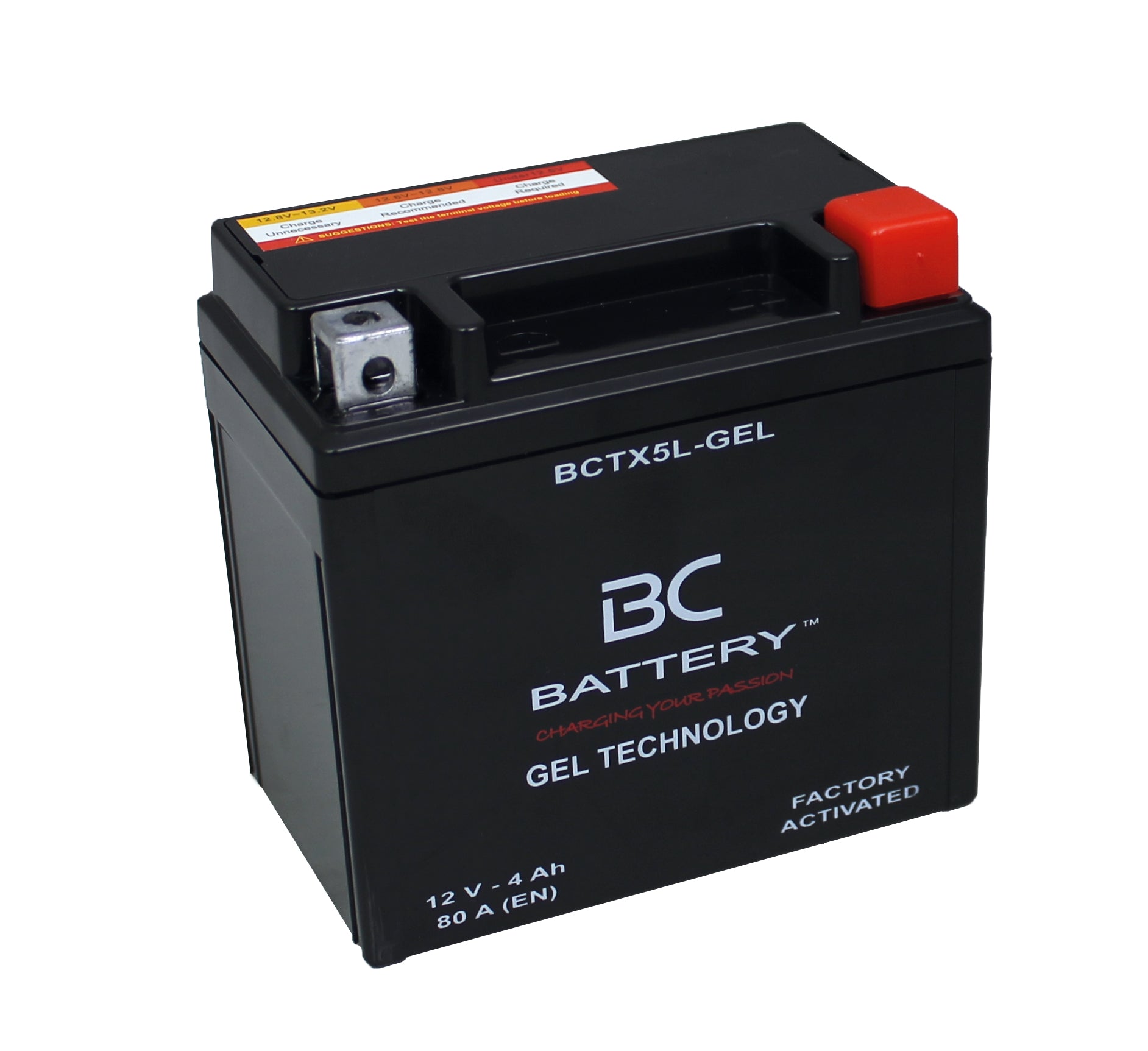BCTX5L-GEL| Batteria Moto al GEL,YTX5L-BS, 12V, 4Ah, CCA:80 Amp, 113x70x105mm - BC Battery Italian Official Website