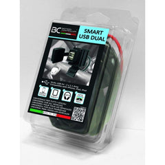 USB Charger Doppio (4,2 Amp) + Supporto Manubrio 22,2/25,6/28mm - BC Battery Controller