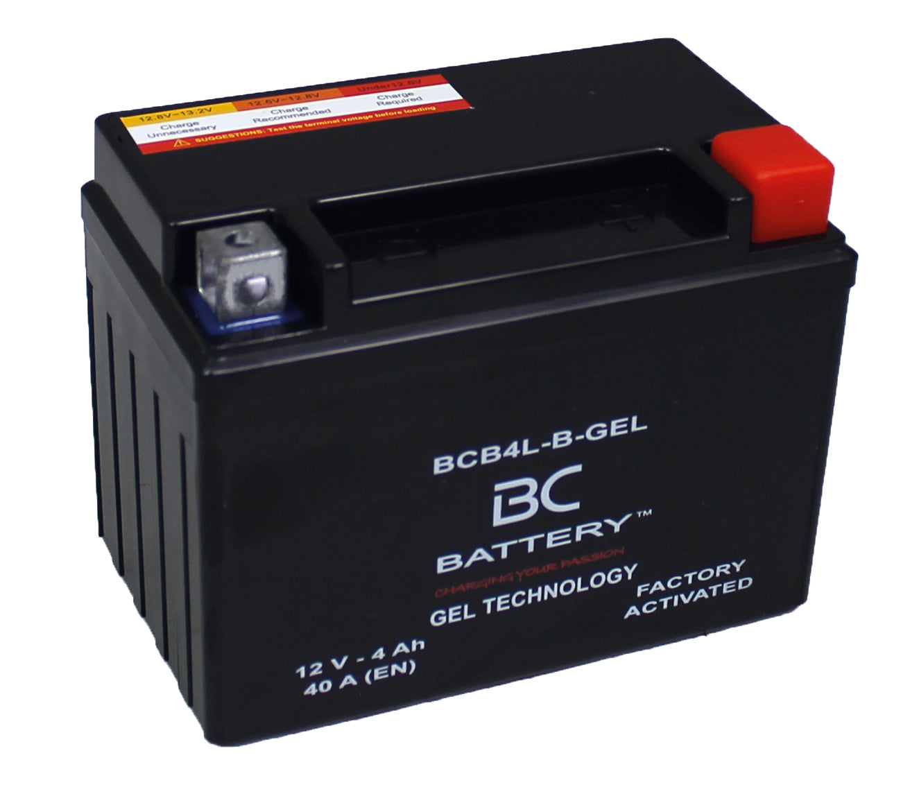 BCB4L-B-GEL| Batteria Moto al GEL,YB4L-B/A, 12V, CCA: 4Amp, 40CCA,120x70x91mm - BC Battery Italian Official Website