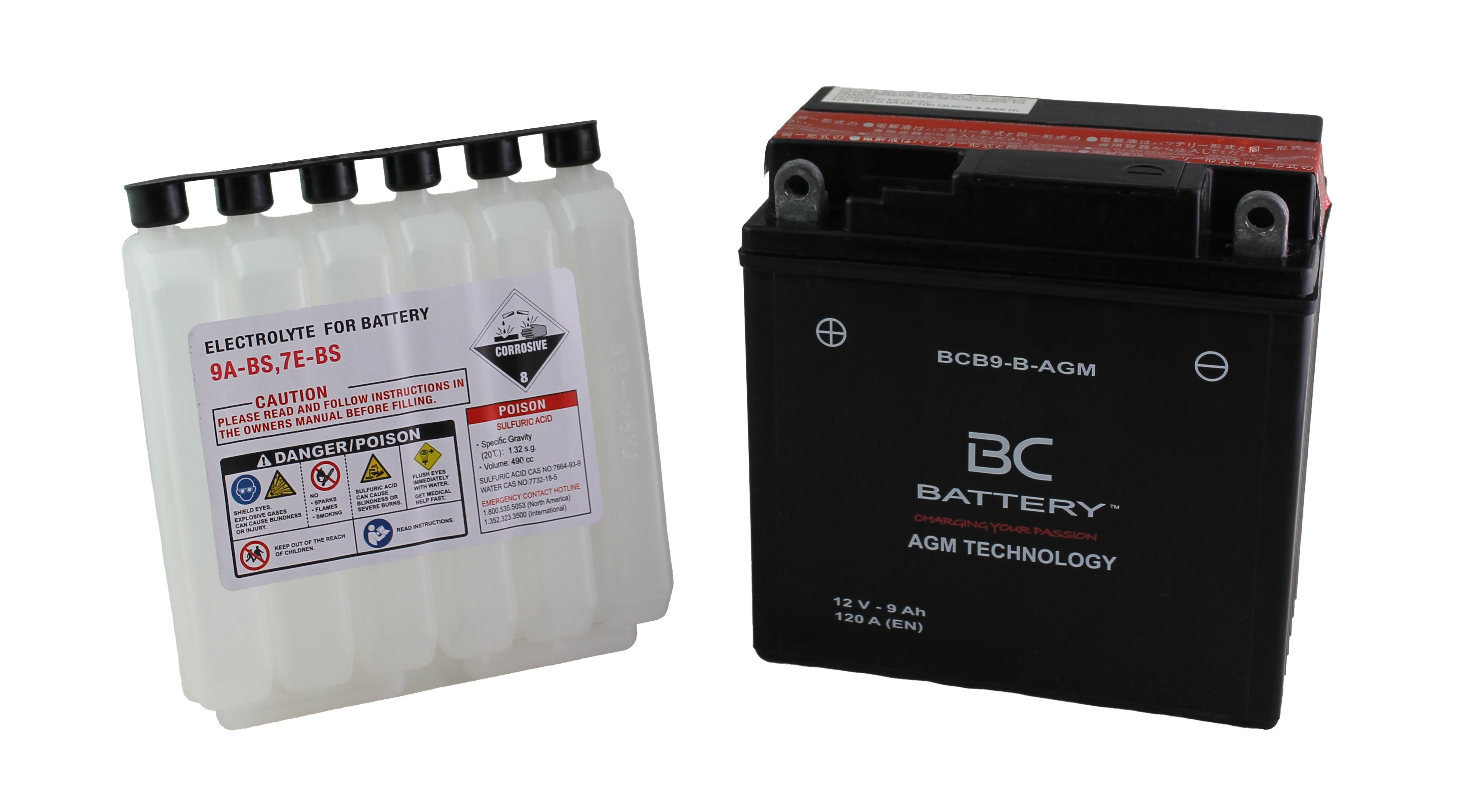 BCB9-B-AGM| Batteria Moto al AGM, YB9-B, 12V, 9Ah, CCA:120Amp,135x75x138mm - BC Battery Italian Official Website