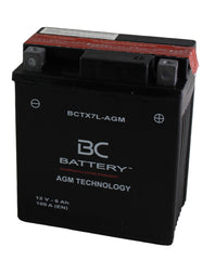 BCTX7L-AGM| Batteria Moto AGM, YTX7L-BS, 12V, 6Ah, CCA: 100Amp, 150x70x130mm - BC Battery Italian Official Website