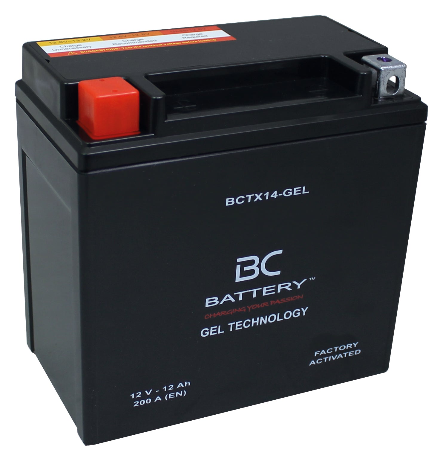 BCTX14-GEL| Batteria Moto al GEL,YTX14-BS,12V,12Ah,CCA:200Amp,150x87x146mm - BC Battery Italian Official Website